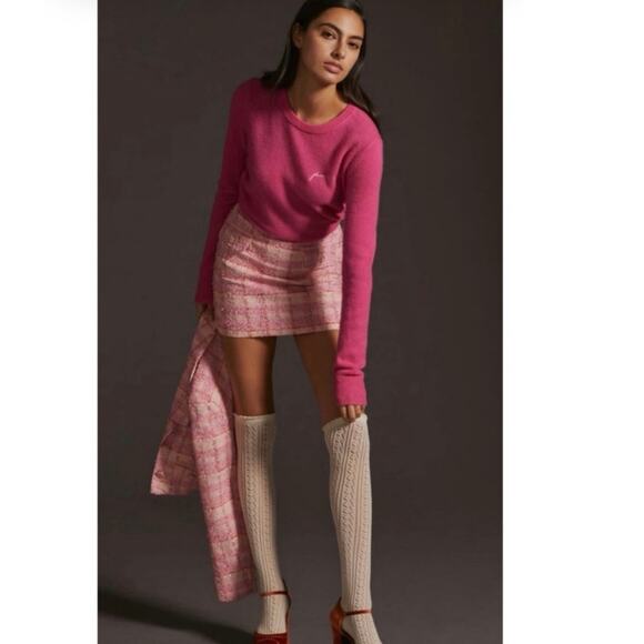 Favorite Daughter 100% Cashmere Pink Crewneck Long Sleeve Sweater Top Sz XL - Picture 9 of 9